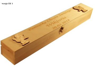 Крещальный халат и именная свеча КРЕЩЕНИЕ + Коробка