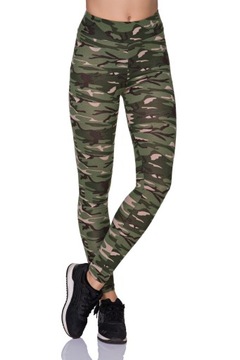 LEGGINSY MORO GETRY MILITARNE BAWEŁNA PANEL FZ128