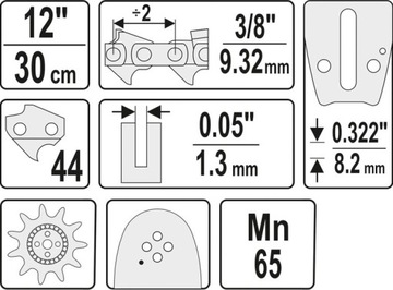НАПРАВЛЯЮЩАЯ ЦЕПИ ДЛЯ ПИЛЫ YATO 12 3/8 0.05 44G