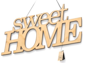 Деревянная 3D надпись на стене SWEET HOME