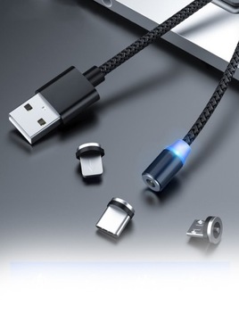 МАГНИТНЫЙ КАБЕЛЬ 3В1 ЗАРЯДНОЕ УСТРОЙСТВО MICRO USB для IPHONE