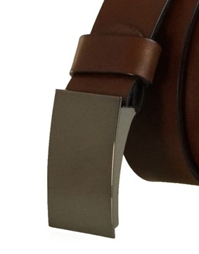 КОЖАНЫЙ РЕМЕНЬ ДЛЯ БРЮК 4 СМ КОРИЧНЕВЫЙ ЛИСТ 105