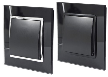 ВЫКЛЮЧАТЕЛЬ СВЕТА СТЕКЛЯННЫЙ ДИММЕР В СТЕКЛЯННОЙ РАМЕ ЧЕРНЫЙ СВЕТОДИОД