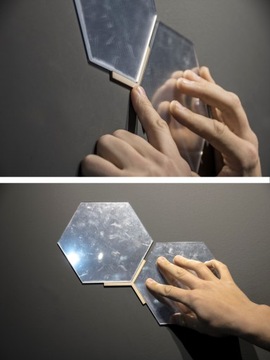 СОВРЕМЕННЫЙ! Зеркало декоративное HEXAGON, наклеенное.