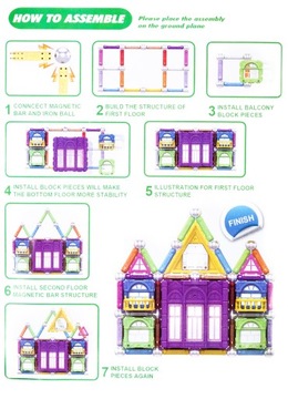 МАГНИТНЫЕ КОНСТРУКЦИОННЫЕ БЛОКИ МАЛЕНЬКИЙ ЗАМОК 60 ЭЛЕМЕНТОВ.
