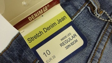 DENIM CO__SPODNIE JEANSOWE__REGULAR__NOWE 38 M