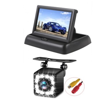 КАМЕРА ЗАДНЕГО НАПРАВЛЕНИЯ 12 СВЕТОДИОДОВ + МОНИТОР 4,3 ЗАКРЫТО 15м