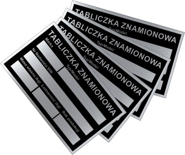 Tabliczka znamionowa 85x50mm aluminium przyczepa