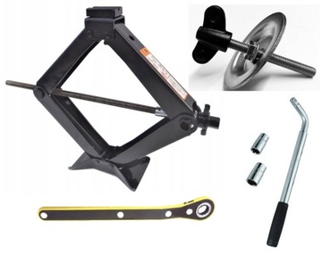 ZESTAW: LEWAREK 1T, KLUCZ, ŚRUBA MOCUJĄCA KOŁO