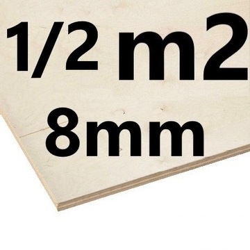 SKLEJKA 8mm CIĘTA NA WYMIAR 1/2 m2 KL2 LASER CNC