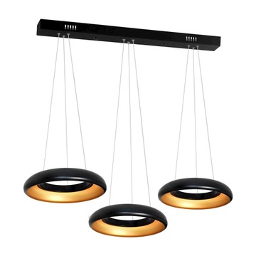LAMPA SUFITOWA WISZĄCA ŻYRANDOL LOFT LED 36W 4000K OKRĄGŁA CZARNA/ZŁOTA