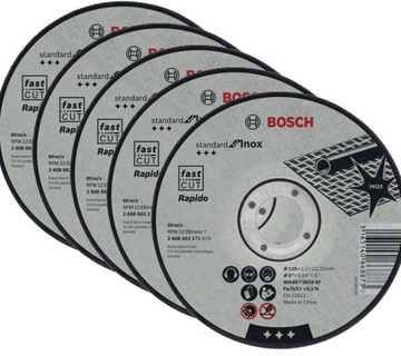 BOSCH TARCZA DO METALU INOX RAPIDO 125x1 mm 5 SZT