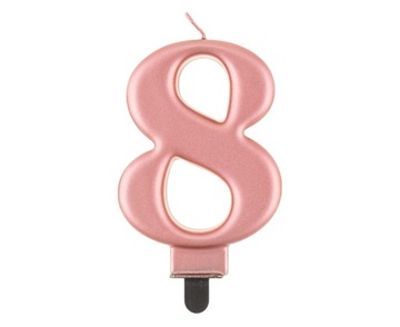 Świeczki urodzinowe 0 metalik różowe złoto