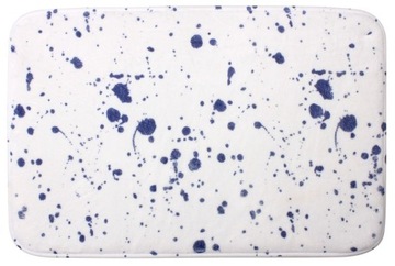 Mata łazienkowa Enamel 40x60 cm biało-niebieska