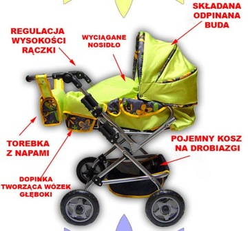 МЕГА БОЛЬШАЯ КОЛЯСКА 2х1 ГОНДОЛА + КОЛЯСКА ХИТ! НОВИНКА