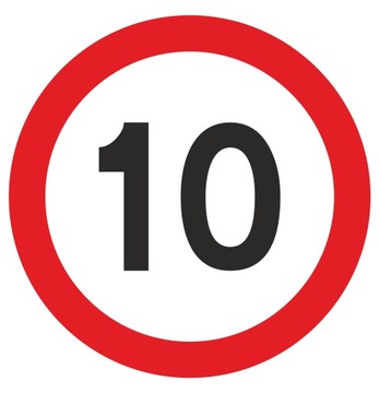 Znak drogowy Ograniczenie prędkości 10 km/h 600mm