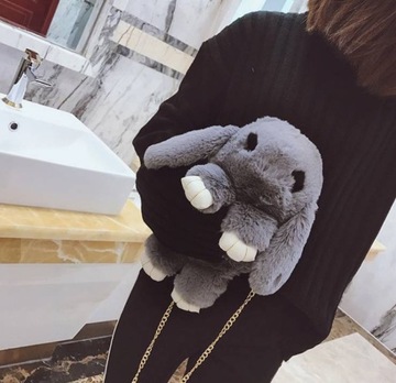 ПУШИСТАЯ СУМКА РЮКЗАК КРОЛИК СУМКА 2в1