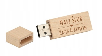 Drewniany rustykalny PENDRIVE z drewna GRAWER 16GB