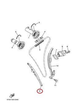 ŚLIZG PROWADNICA ŁAŃCUCHA ROZRZĄDU YAMAHA YFZ 450