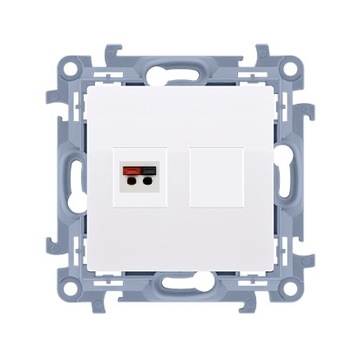 SIMON 10 gniazdko głośnikowe pojedyncze białe