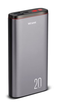 Powerbank 20000 мАч 2x USB 1x Micro USB TYPE-C со светодиодной подсветкой