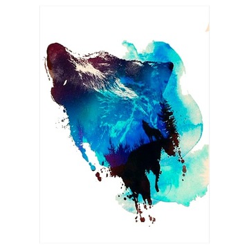 TATUAŻ ZMYWALNY TYMCZASOWY WODNY 21x15 DUŻY WILK