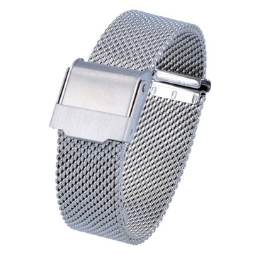 Bransoleta do zegarka SIATKOWA Mesh 16mm srebrna