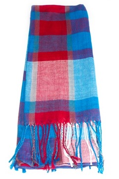 Шарф, платок, бахрома, клетчатые узоры