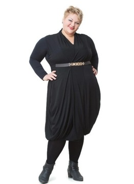 Rajstopy 60 DEN dla puszystej r. 8 biodra 152 cm czarne plus size kryjące