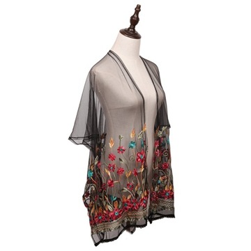 УНИВЕРСАЛЬНЫЙ ПЕНИУАР С ЦВЕТОЧНОЙ ВЫШИВКОЙ КРАСОТА МОДА АЗИАТСКИЙ СТИЛЬ ТУРЕЦКИЙ ЦВЕТОК