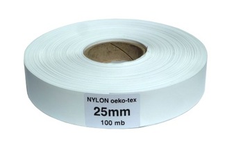 Nylon taśma 25mm/100m rolka do druku wszywki metki