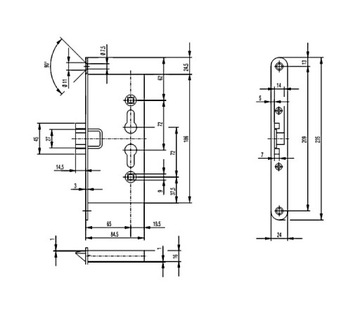 ЗАМОК+РУЧКА для огнестойких технических дверей