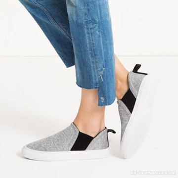 ZARA TRAMPKI SZARE SLIP ON ZARA 36 NOWE