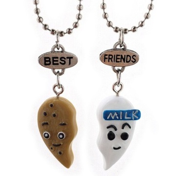 NASZYJNIK przyjaźni BEST FRIENDS serce CIASTKO
