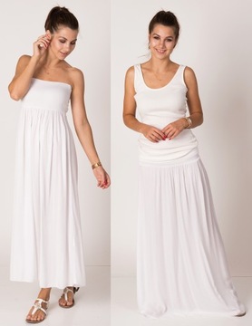 БЕЛАЯ ДЛИННАЯ ЮБКА МАКСИ – ПЛАТЬЕ 2в1