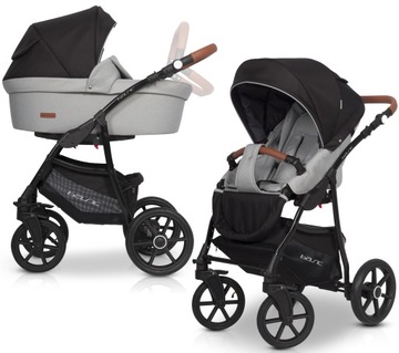 Riko Basic 2w1 Grey - POMPOWANE KOŁA, DUŻA GONDOLA
