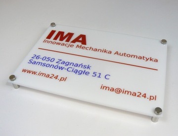 Фирменная табличка, вывеска, оргстекло, молочный, УФ печать, А4