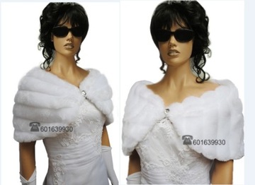 Красивый МЕХОВОЙ ПАЛАТИН на свадьбу, болеро БЕЛЫЙ ЭКРУ