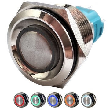 PRZYCISK 22mm WANDALOODPORNY CHWILOWY MONOSTABILNY LED WODOODPORNY IP67