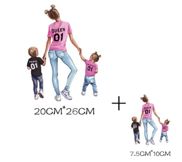TERMO NAKLEJKA APLIKACJA NAPRASOWANKA mama z córką i synem H47