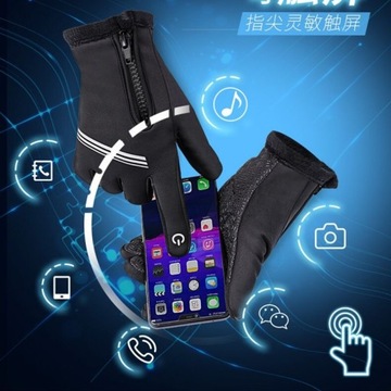 RĘKAWICZKI ROWEROWE ZIMOWE RĘKAWICZKI ROWEROWE MĘSKIE PEŁNE OCIEPLANE L