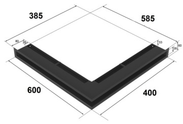 КАМИННАЯ РЕШЕТКА УГЛОВАЯ ЛЮФТ 600х400х60 SF 2 ШТ.