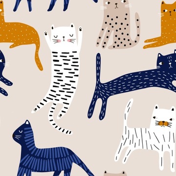 TAPETA ROLKA DLA DZIECI KOTY 0,5x10m g-B-0165-j-a