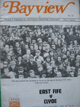 LIGA SZKOCKA Program East Fife - Clyde 1972