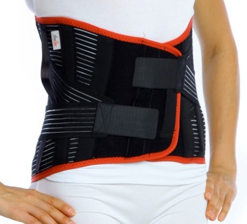PAS LĘDŹWIOWO KRZYŻOWY WYSOKI 32CM CZARNY 3XL