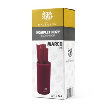 НАБОР КРАСНЫХ КУХОННЫХ НОЖЕЙ В БЛОКЕ, ВСТАВКА МИРАНАЯ, 6 ШТ, НАБОР НОЖЕЙ