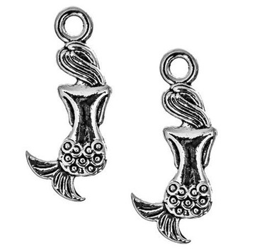 s14 ZAWIESZKI CHARMS SYRENKI 5szt SREBRNA SYRENKA