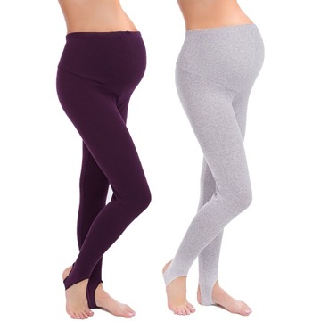 2X LEGGINSY OCIEPLANE CIĄŻA ZAPIĘTKA GETRY PREG-LS
