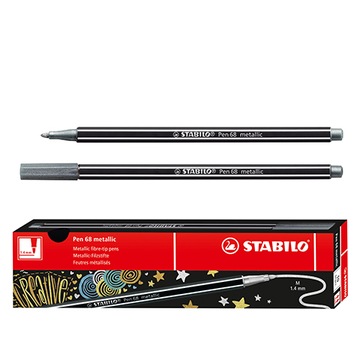 Pisak flamaster Stabilo Pen 68 metaliczny srebrny