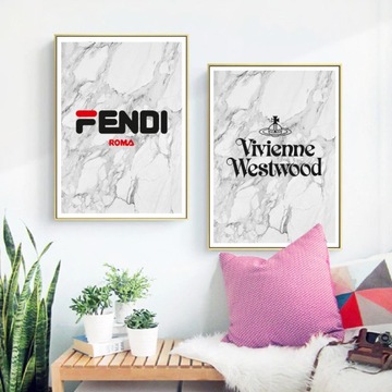 Плакат знаменитого бренда Gucci Fendi Louis Vuitton Prada